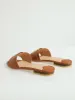 Natasha Buckle Trim Mule Flat Sandal - Tan sold by Edgars