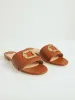 Natasha Buckle Trim Mule Flat Sandal - Tan sold by Edgars