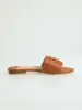 Natasha Buckle Trim Mule Flat Sandal - Tan sold by Edgars