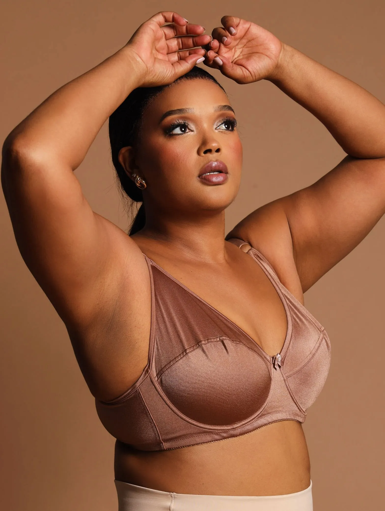 2 Pack Shiny Panel Cup Bra - Mocha/Black sold by Edgars product image thumbnail 5