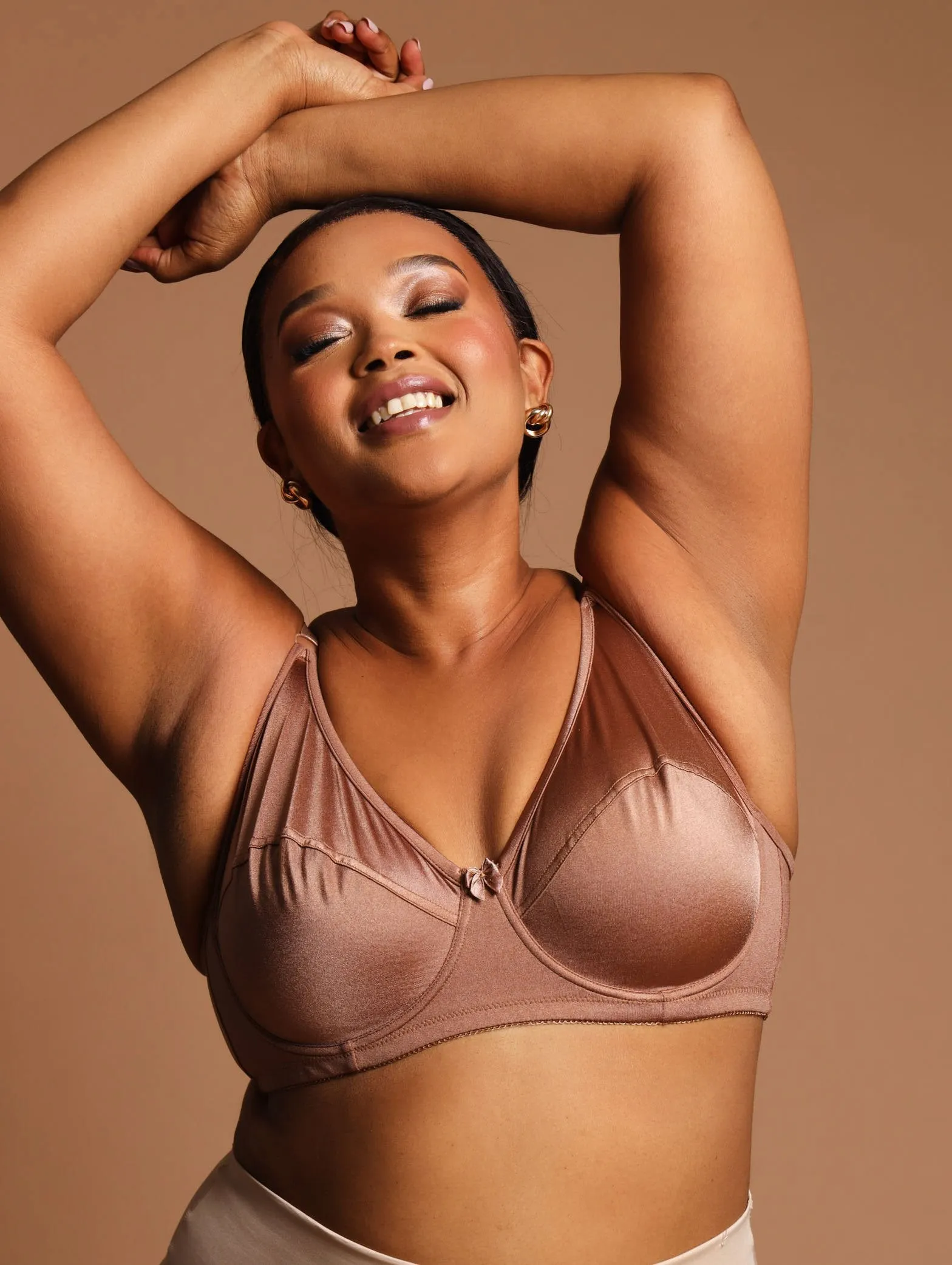 2 Pack Shiny Panel Cup Bra - Mocha/Black sold by Edgars product image thumbnail 4