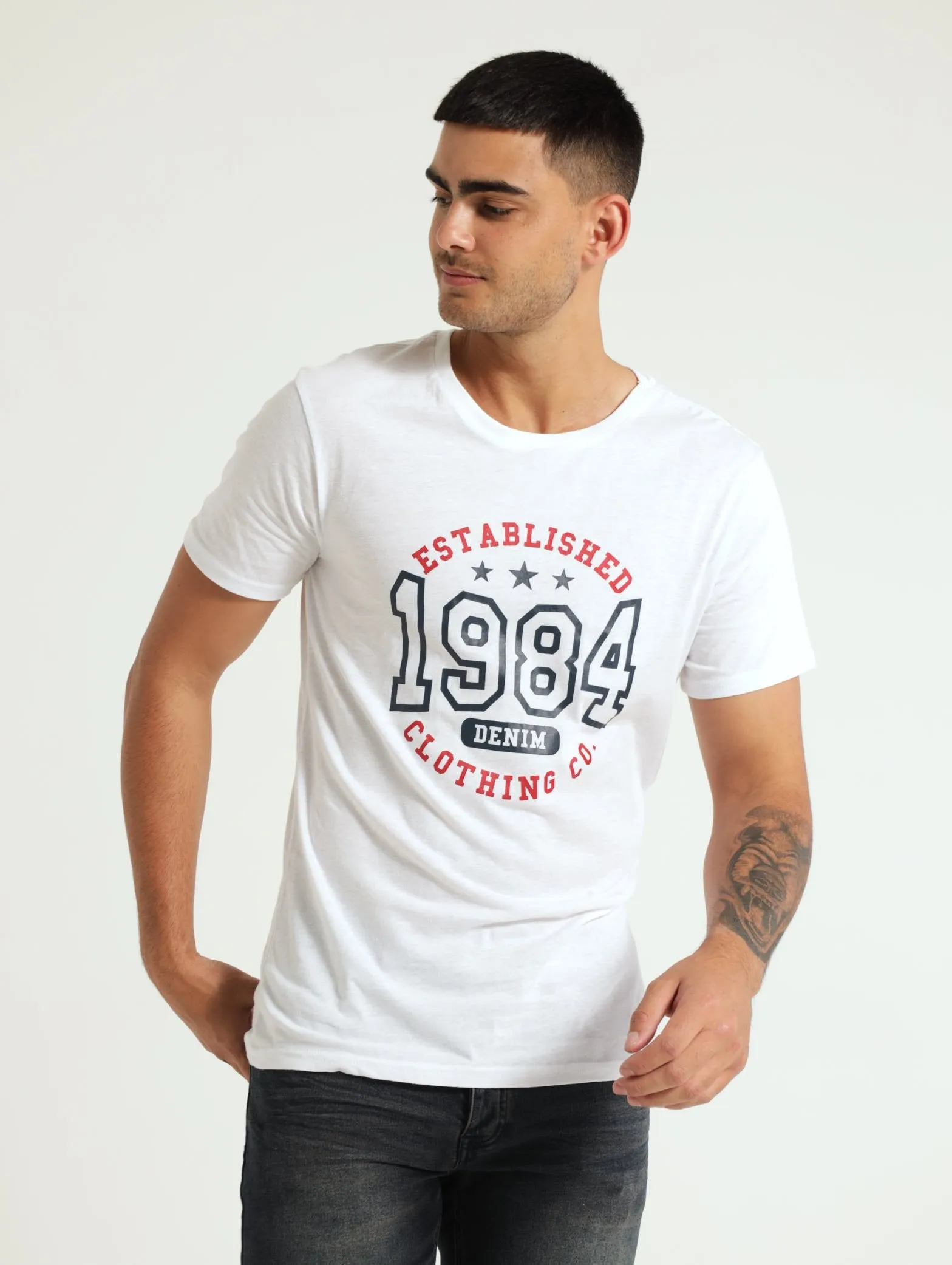 Basic Print Tee - White sold by Edgars