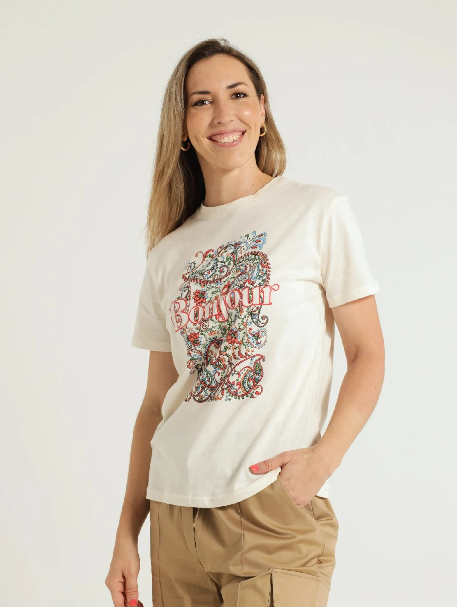 Bonjour Paisley Regular Tee - Off White sold by Edgars