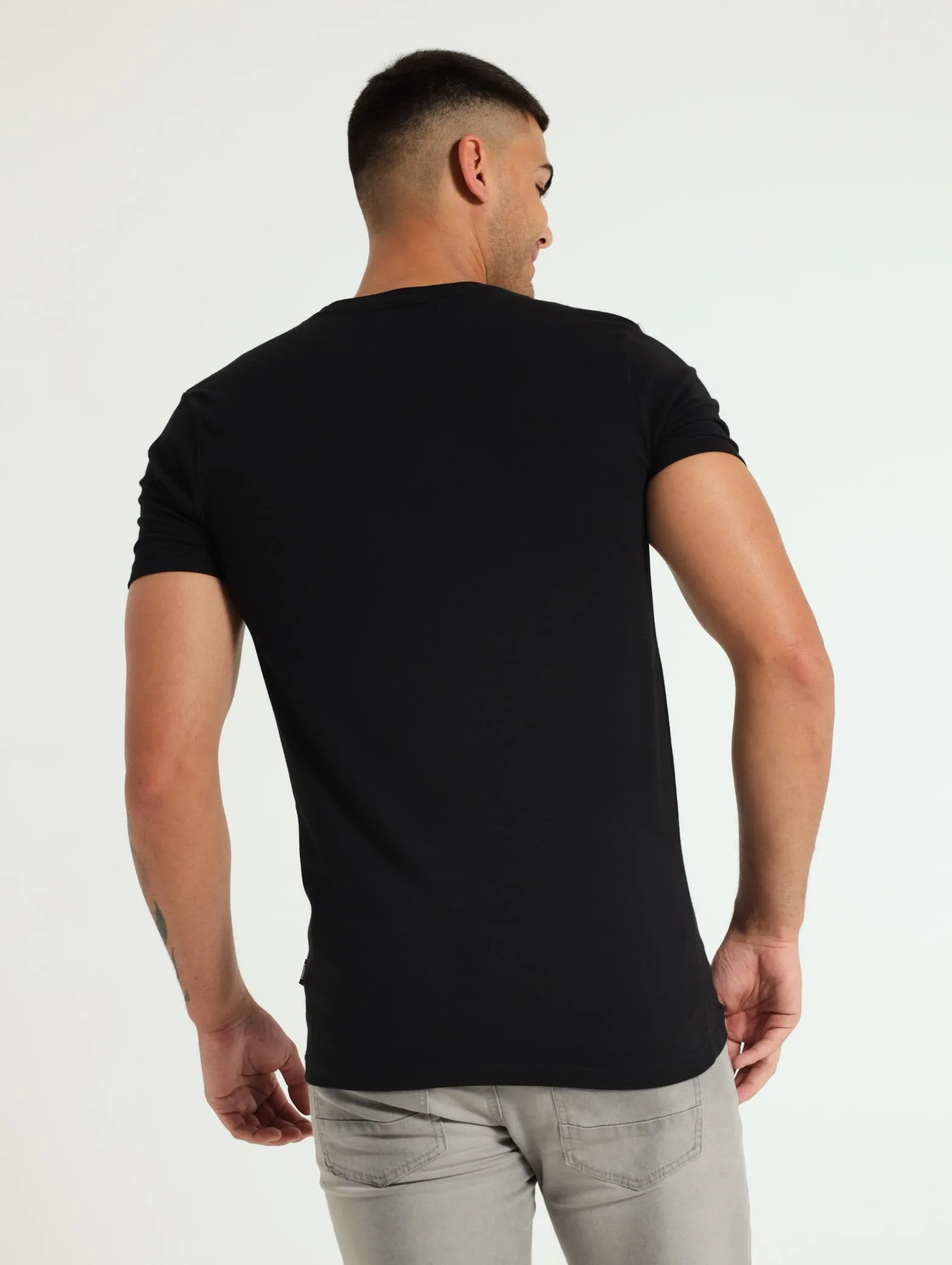 Cotton Lycra Slim Fit Tee - Black sold by Edgars product image thumbnail 3