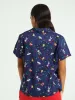 Unisex Looney Tunes Button Through Top - Navy sold by Edgars