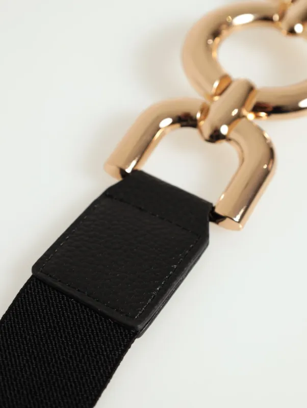 Gold Chain Waist Belt - Black sold by Edgars 
