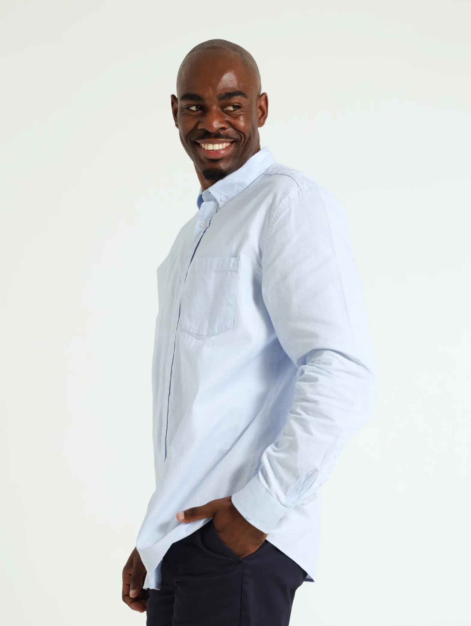 Long Sleeve Plain Dobby Shirt - Blue sold by Edgars product image thumbnail 2