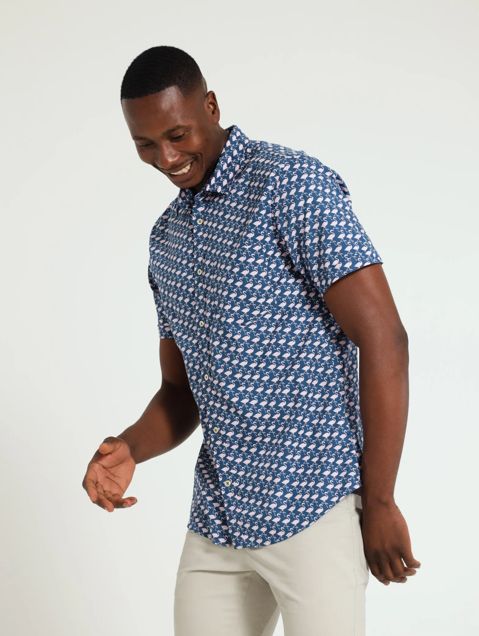 Flamingo Print Shirt - Blue sold by Edgars product image thumbnail 2