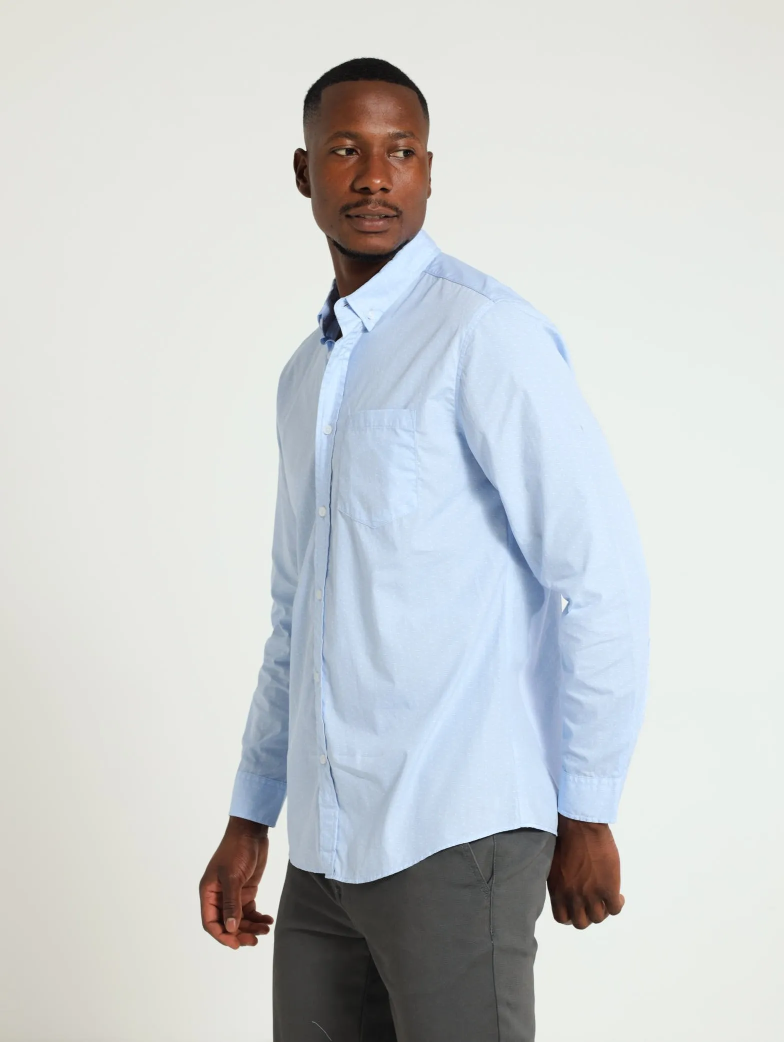 Long Sleeve Mini Print Shirt - Blue sold by Edgars product image thumbnail 2