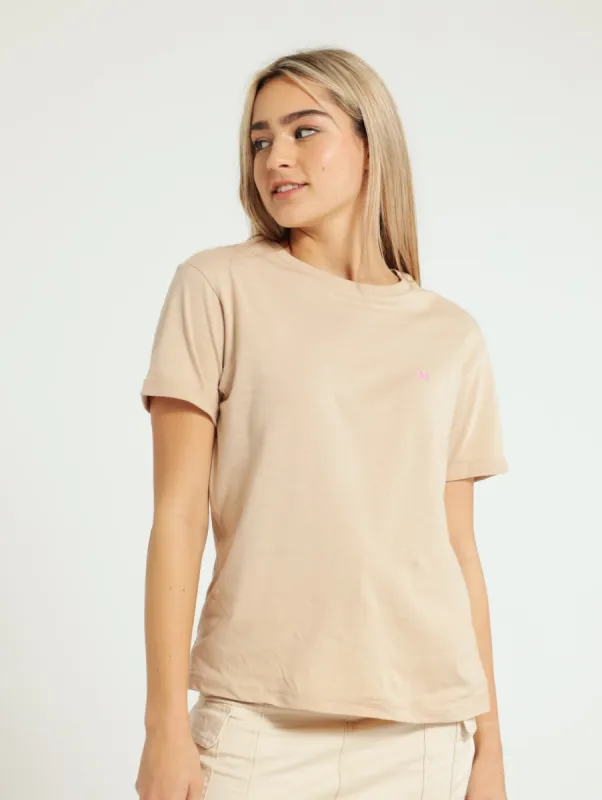 Chest Embossed Back Print Tee - Tan sold by Edgars 