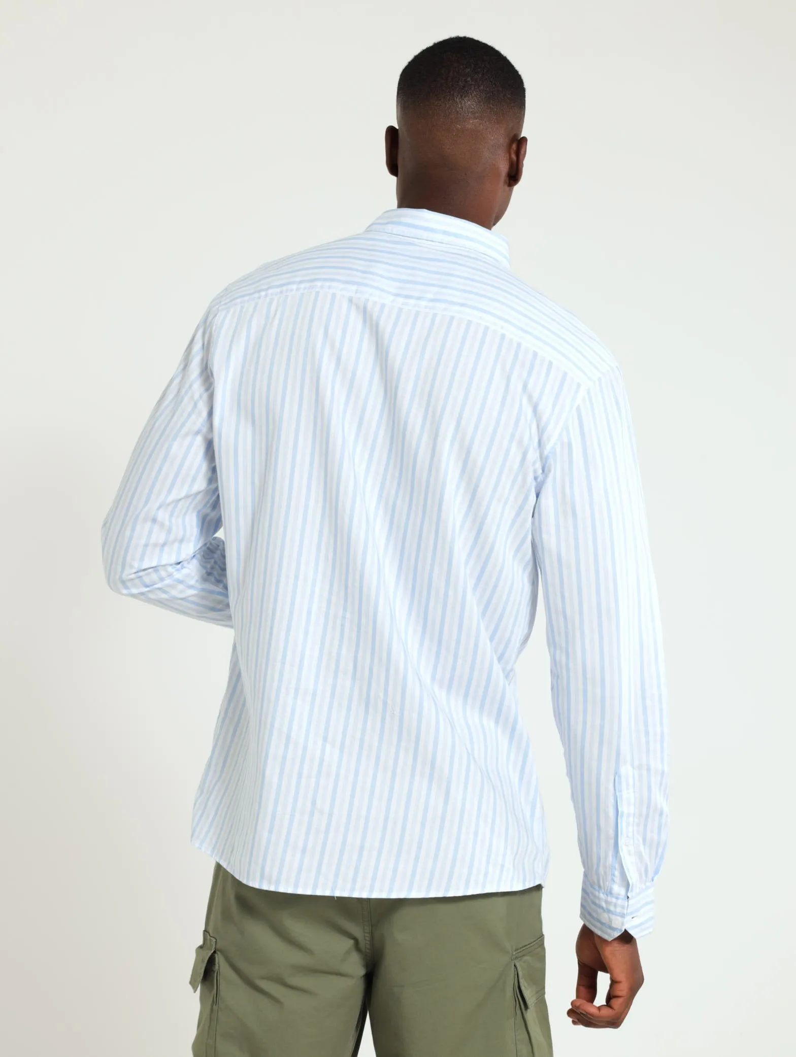 Long Sleeve Stripe Shirt - Mid Blue sold by Edgars product image thumbnail 3