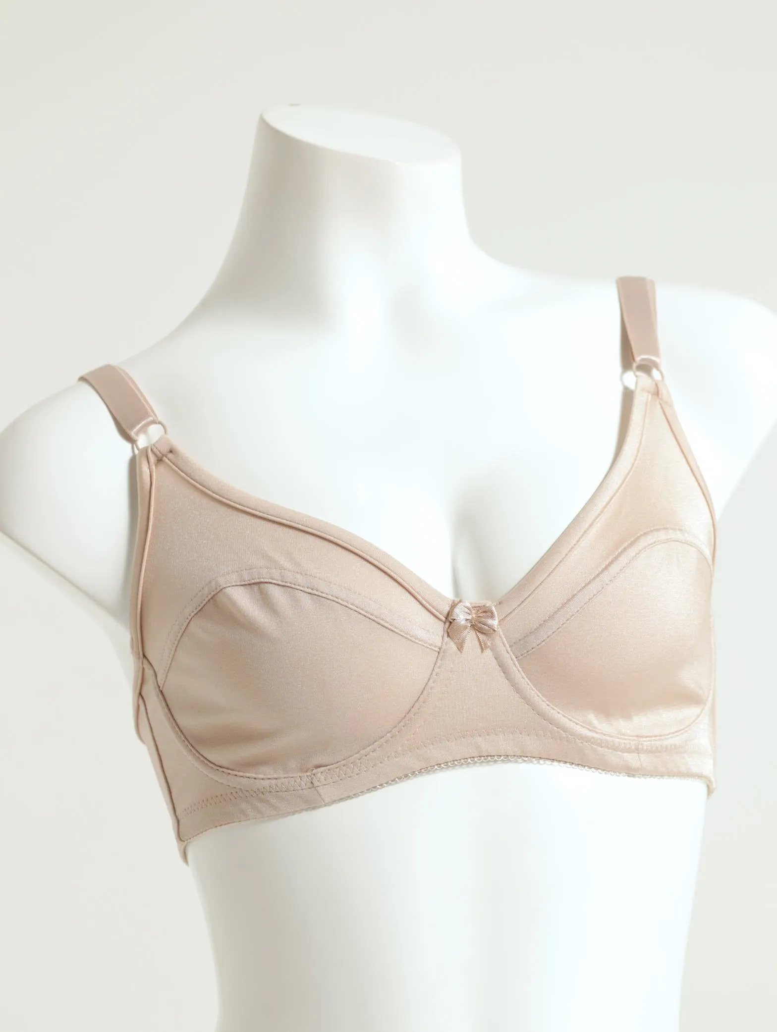 2 Pack Shiny Panel Cup Bra - Beige/White sold by Edgars