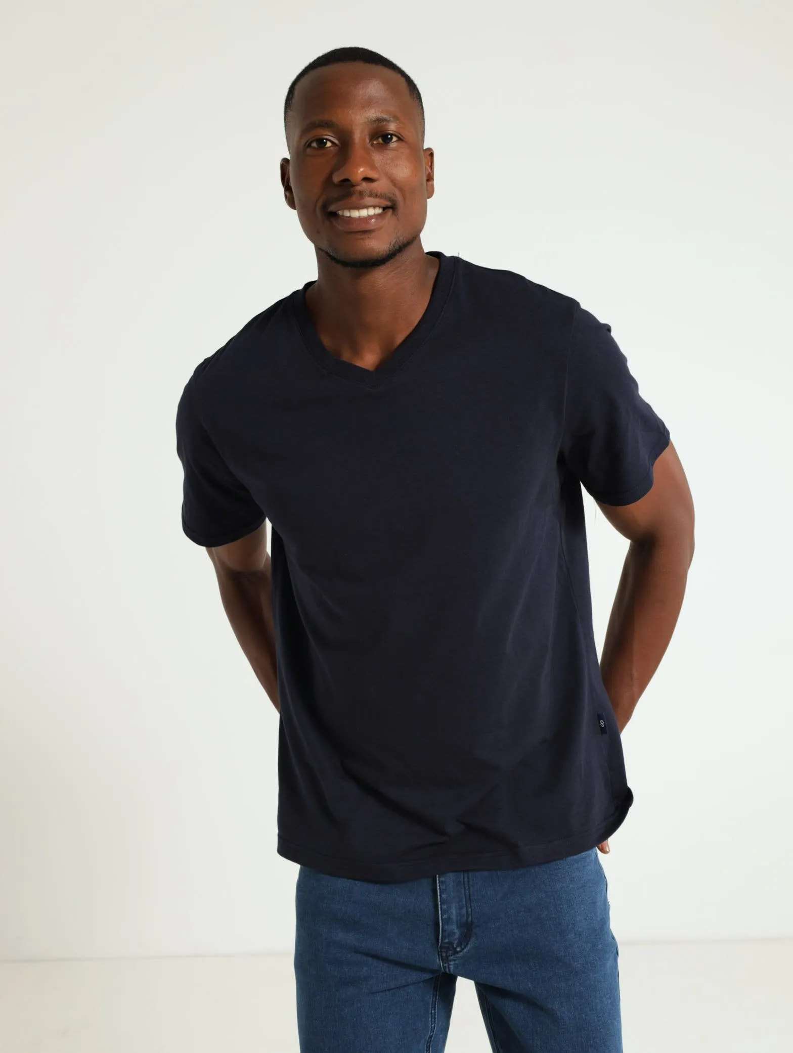 Basic V-Neck Top - Navy sold by Edgars