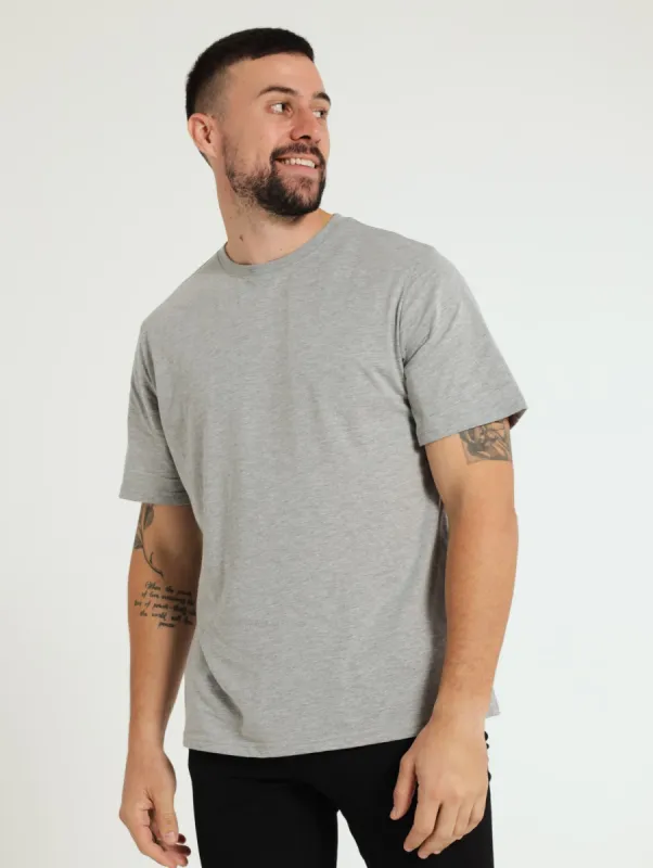 Basic Crew Neck Tee - Grey Melange sold by Edgars