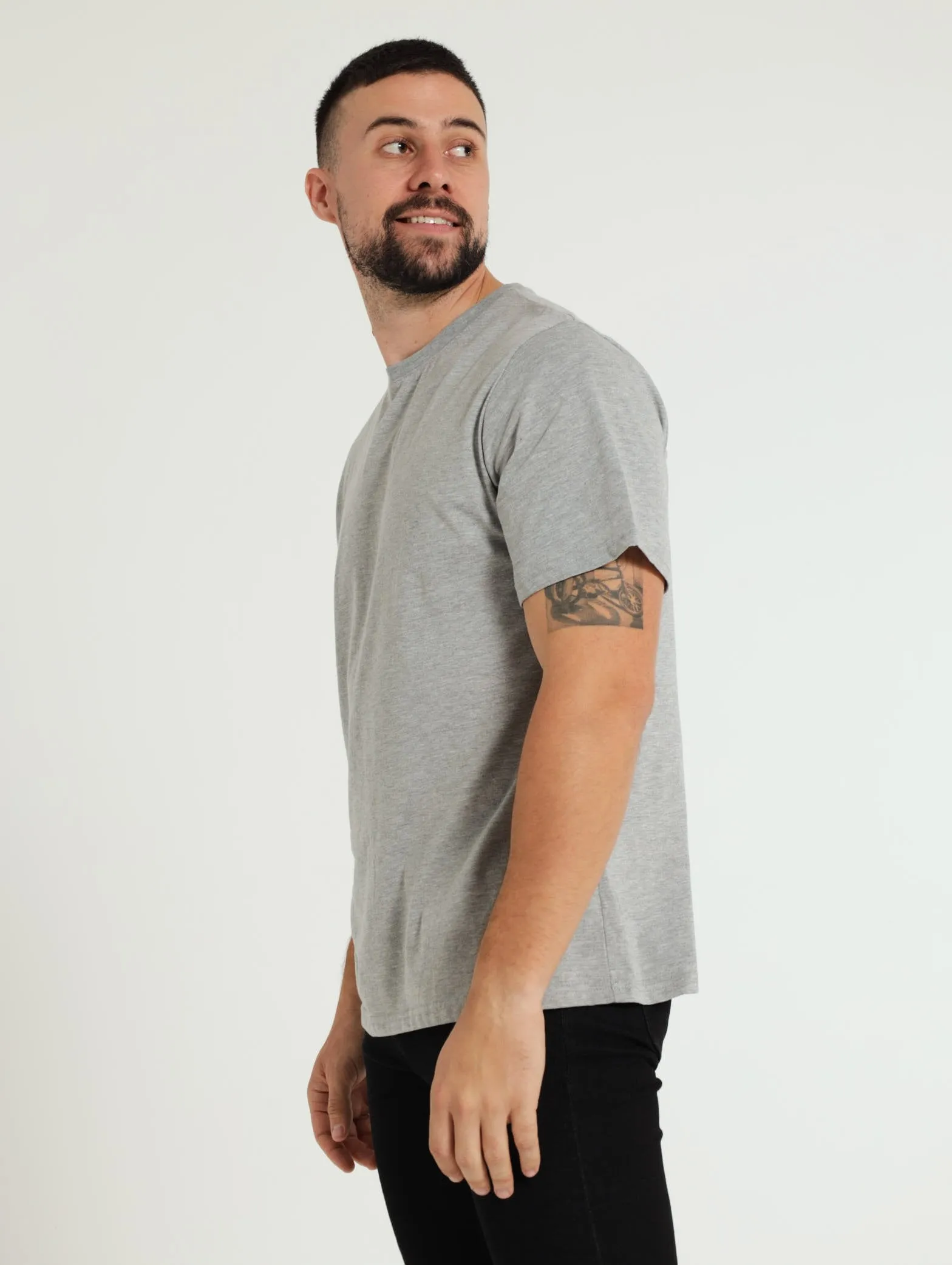 Basic Crew Neck Tee - Grey Melange sold by Edgars product image thumbnail 2