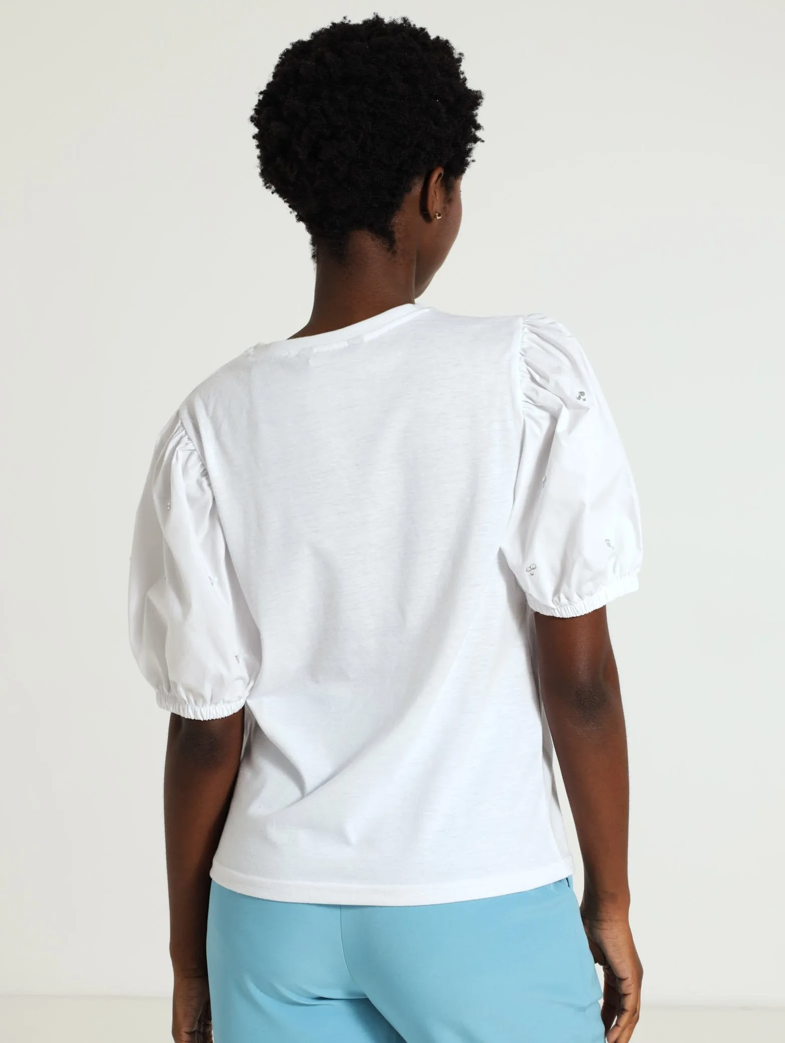Diamante Puff Sleeve Tee - White sold by Edgars product image thumbnail 3