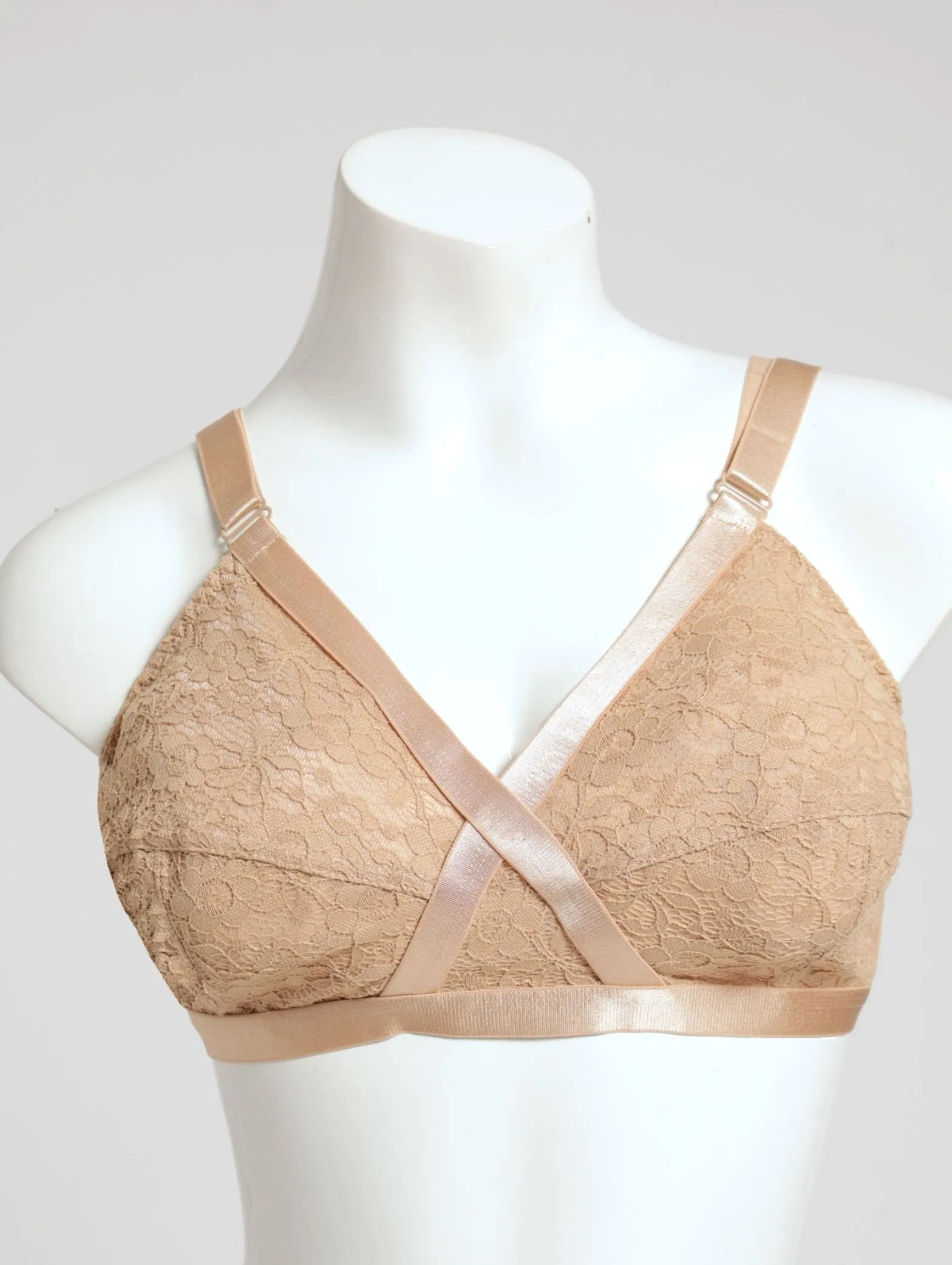 2 Pack Lace Cross Your Heart Bra - White/Beige sold by Edgars