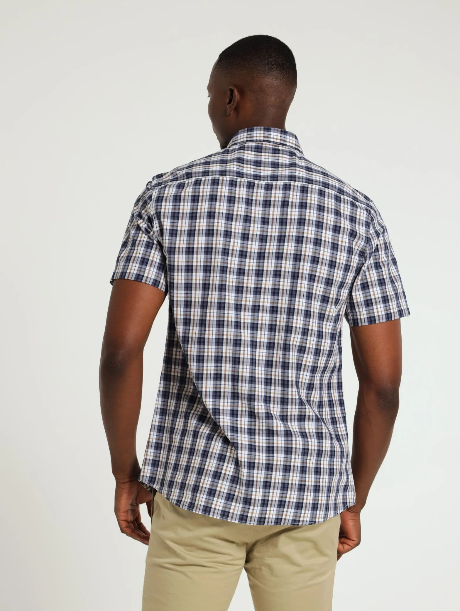 Bege Check Shirt - Navy sold by Edgars product image thumbnail 3