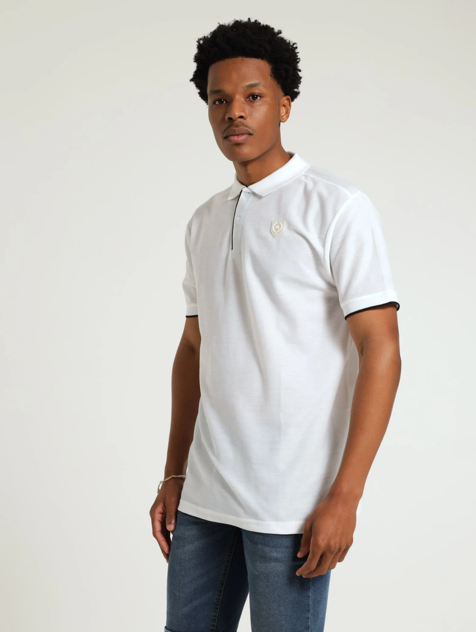 Pique Tipped Collar Golfer - White sold by Edgars product image thumbnail 2