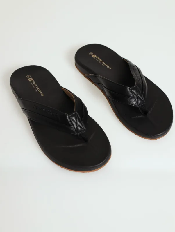 Ultra Soft Comfort Wide Vamp Sandal - Black sold by Edgars 