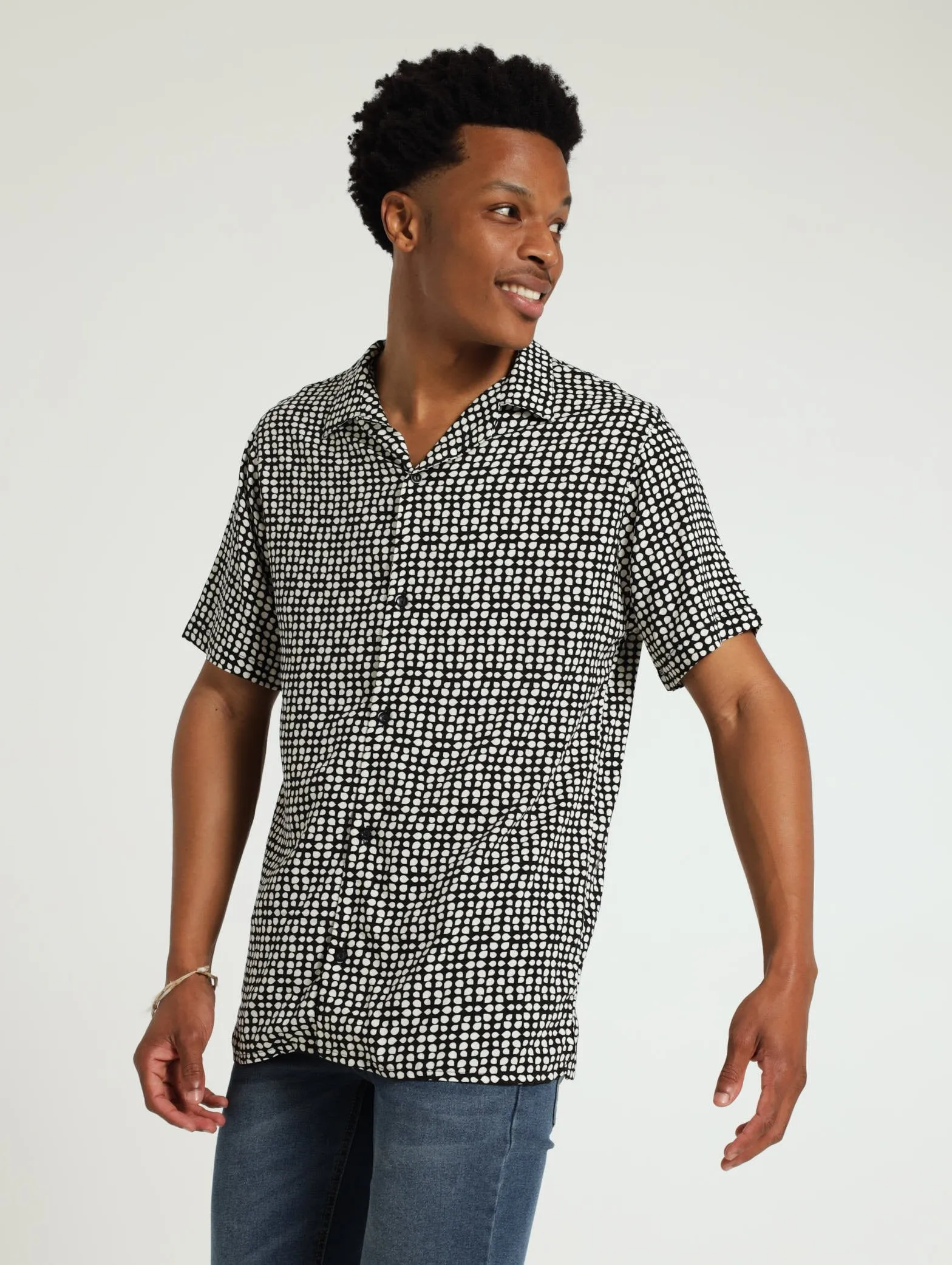 Viscose Spot Shirt - Black/White sold by Edgars product image thumbnail 2