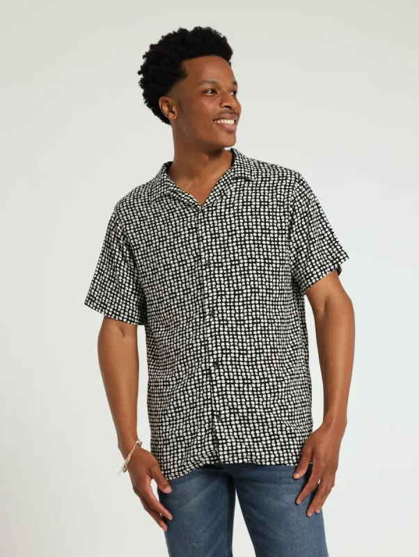 Viscose Spot Shirt - Black/White sold by Edgars