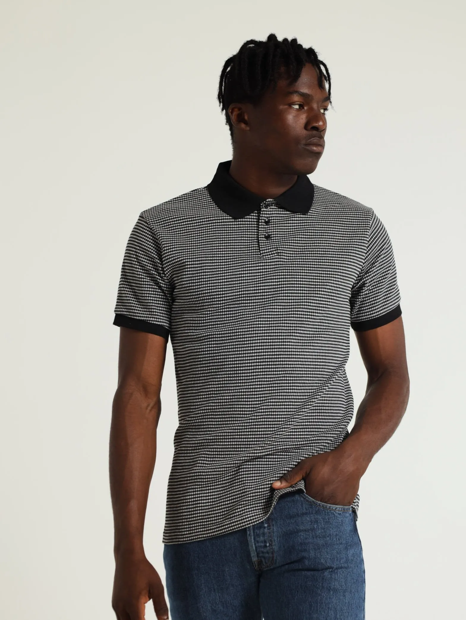 Jacquard Dot Golfer - Charcoal Melange sold by Edgars