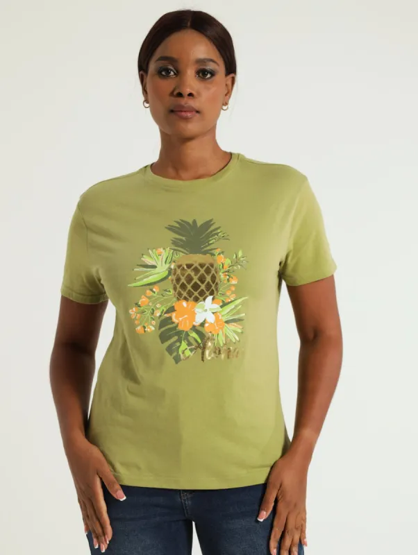 Aloha Pineapple Regular Tee - Sage sold by Edgars