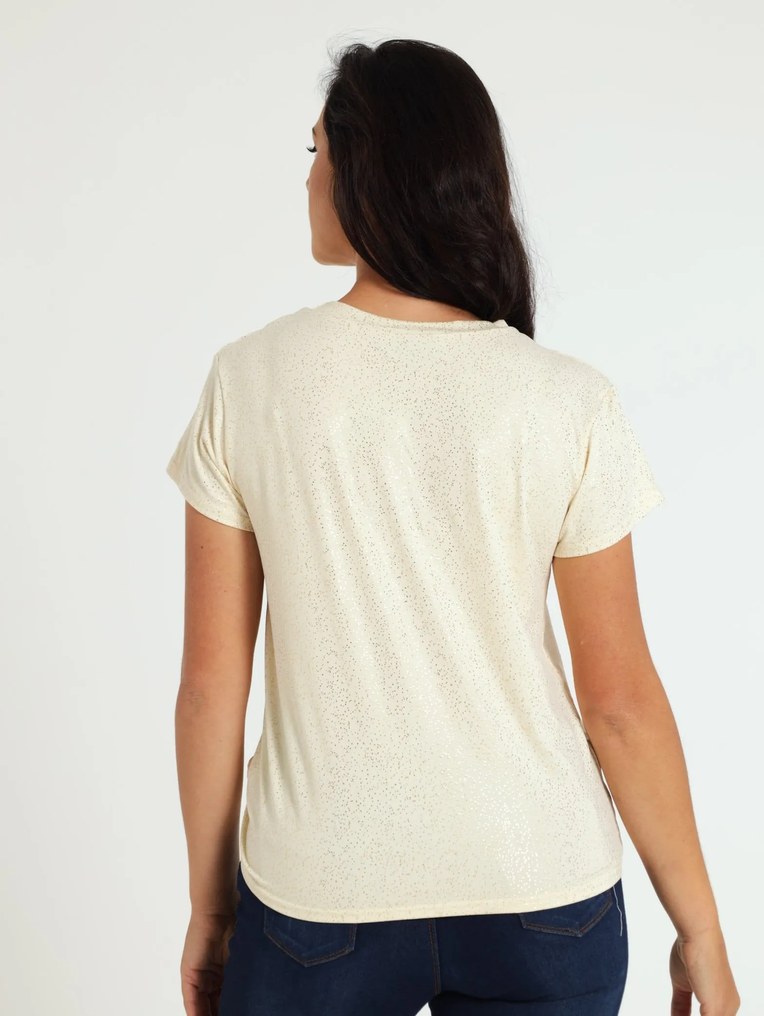 Knot Front Foil Tee - Cream sold by Edgars product image thumbnail 3
