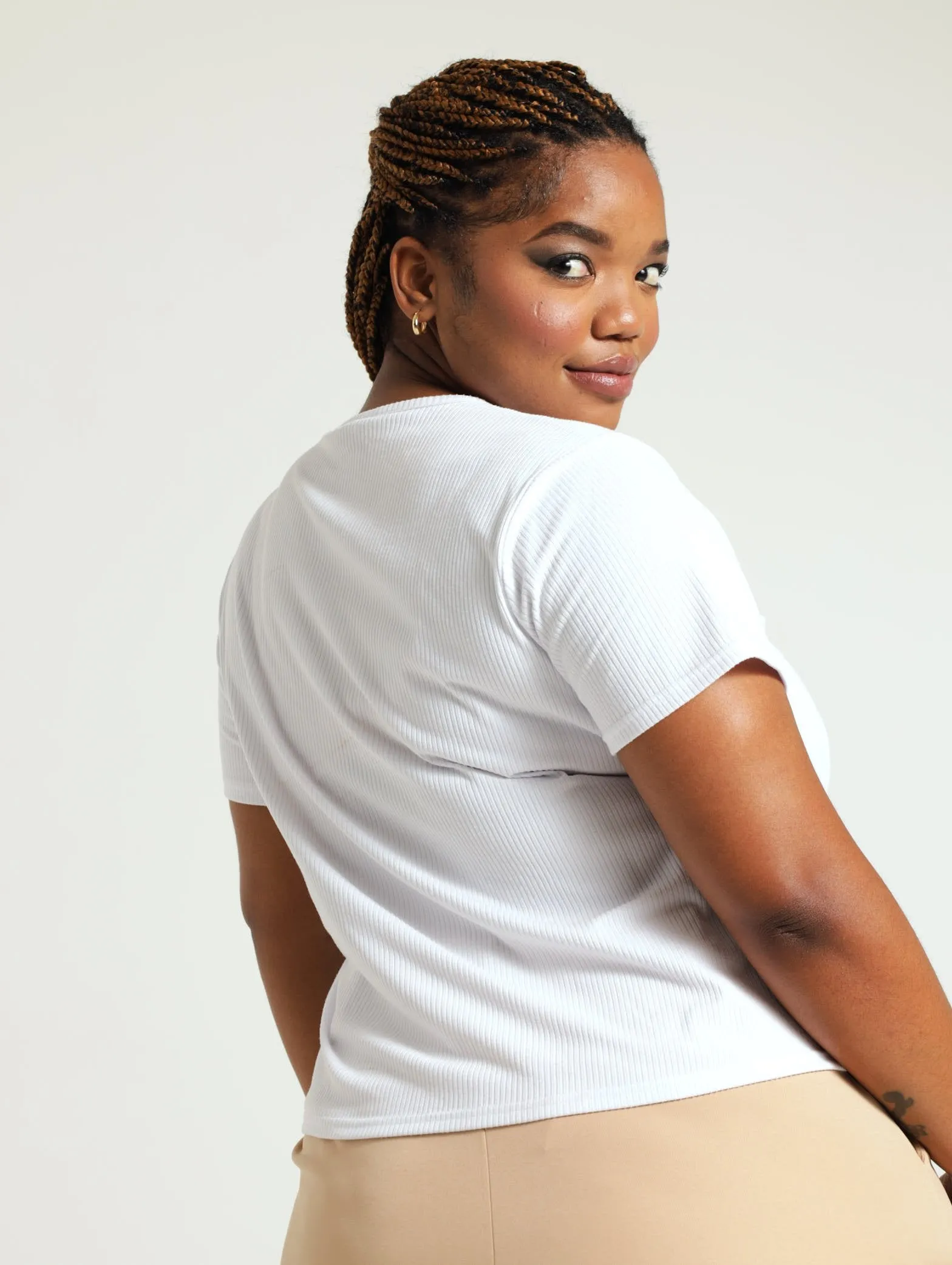 Cropped Tee - White sold by Edgars product image thumbnail 3