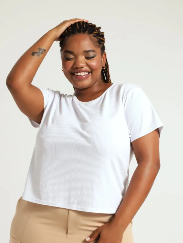 Cropped Tee - White sold by Edgars 