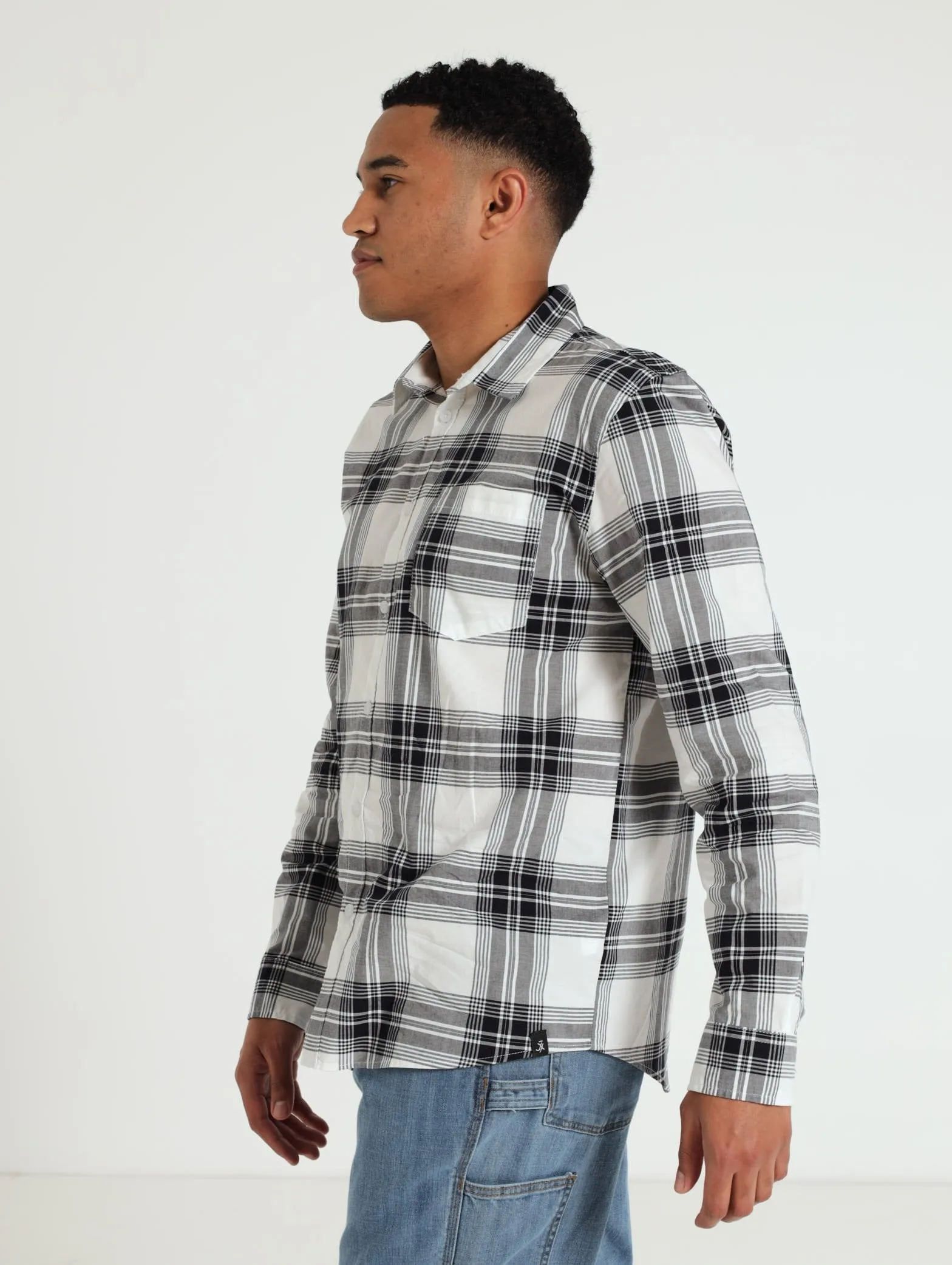 Long Sleeve Check Woven Shirt - White/Black sold by Edgars product image thumbnail 3