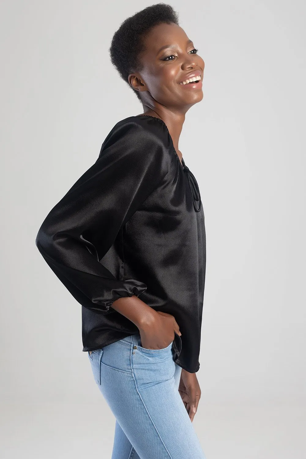 Blouse With Elasticated Neckline - Black sold by Edgars product image thumbnail 4