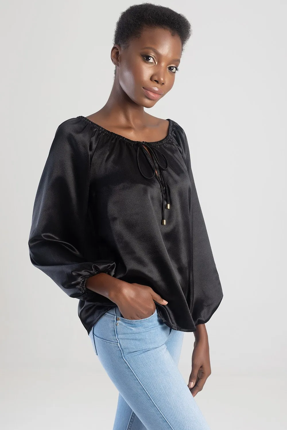 Blouse With Elasticated Neckline - Black sold by Edgars product image thumbnail 3