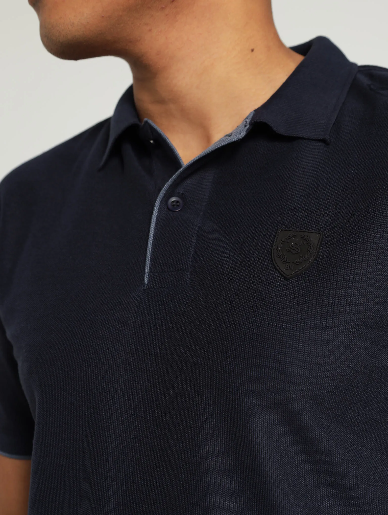Pique Tipped Collar Golfer - Navy sold by Edgars product image thumbnail 4