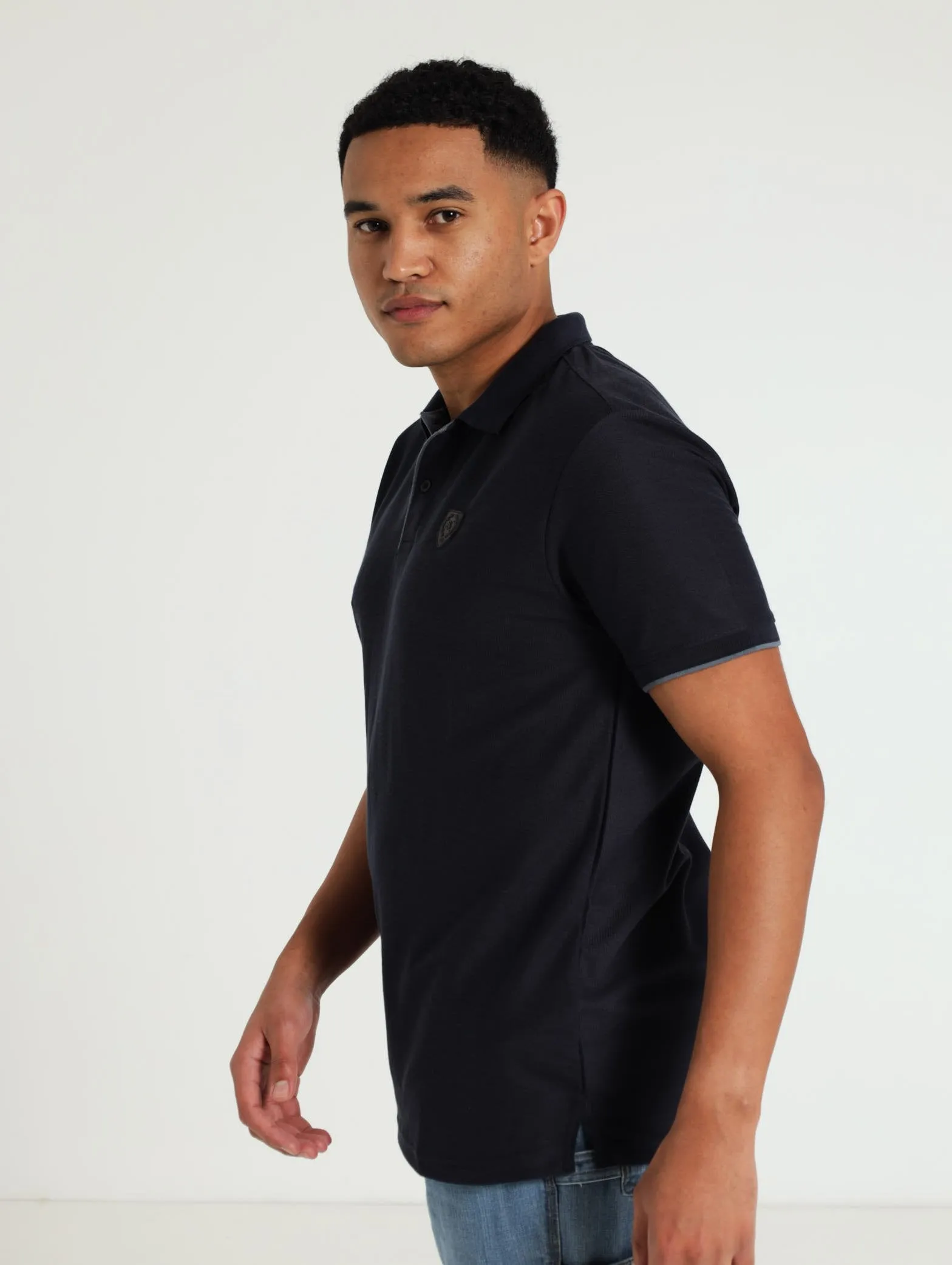Pique Tipped Collar Golfer - Navy sold by Edgars product image thumbnail 2