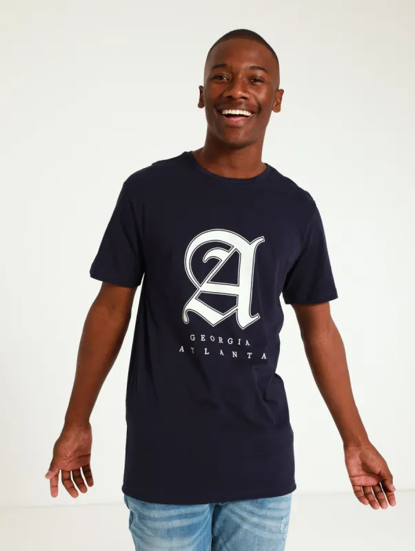 Printed Basic Tee - Navy sold by Edgars 