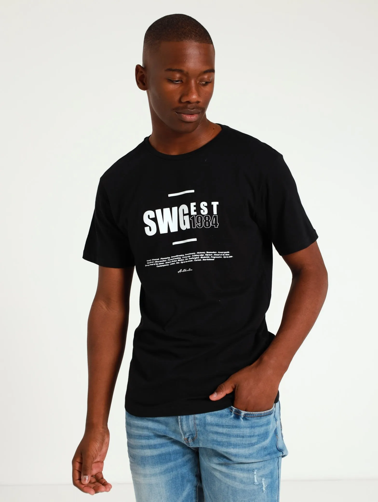 Basic Print Tee - Black sold by Edgars
