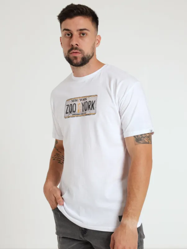 Number Plate Tee - White sold by Edgars 