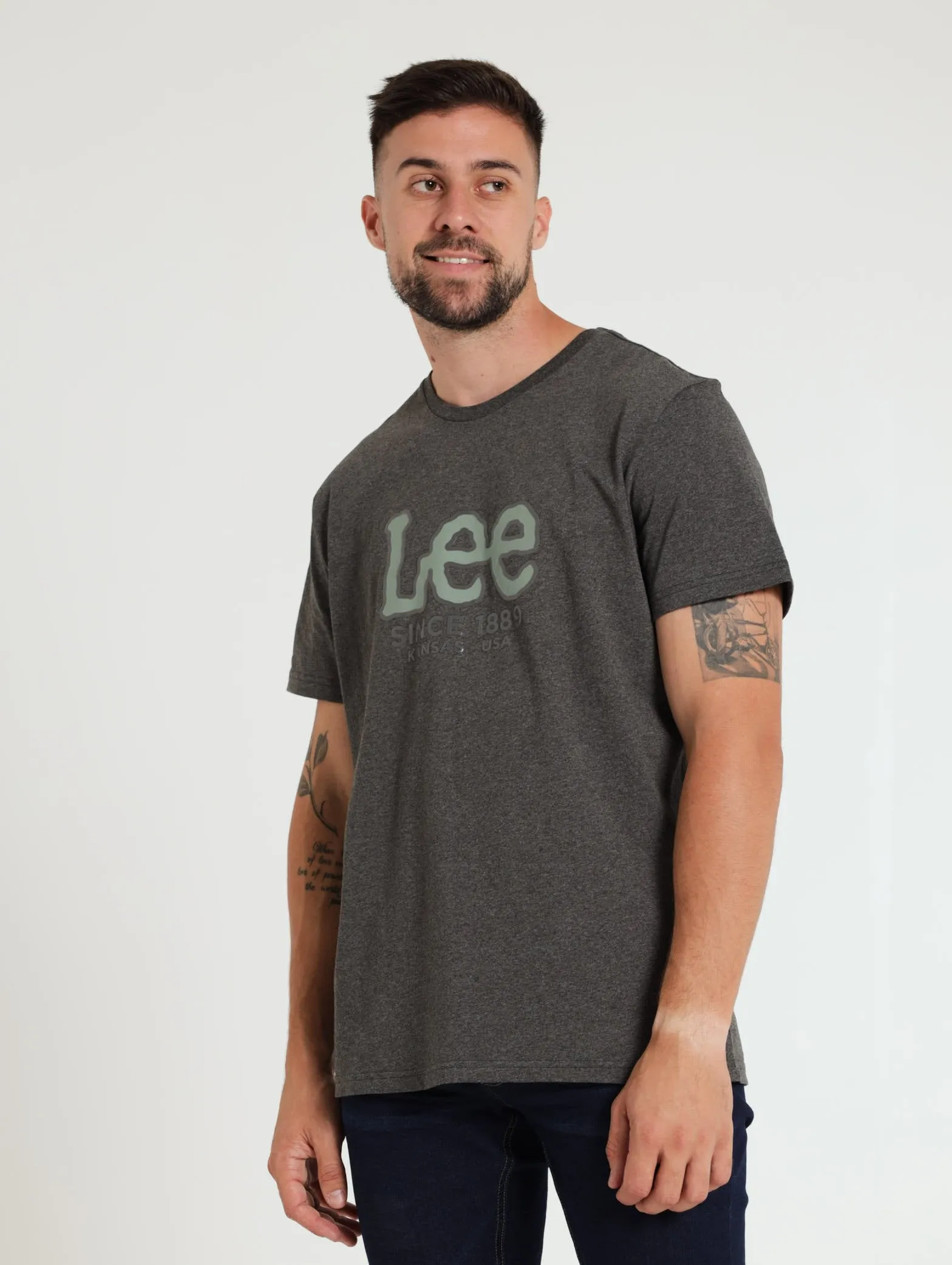 Gel Outline Tee - Charcoal Melange sold by Edgars