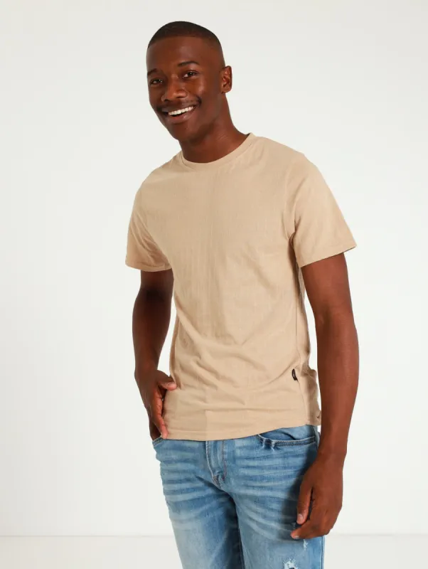 Jacquard Pattern Hex Tee - Stone sold by Edgars