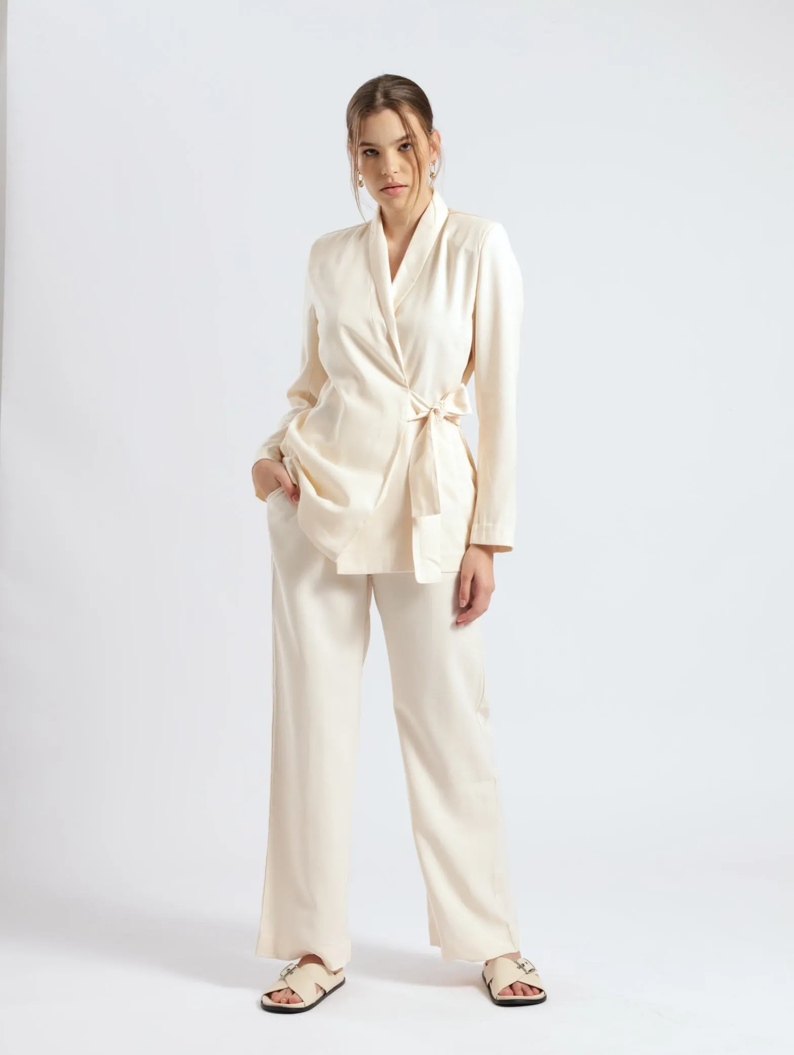 Unlined Wrap Blazer Jacket - Stone sold by Edgars product image thumbnail 5