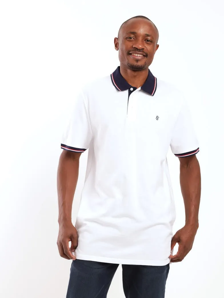 Men's Tipped Golfer - White sold by Edgars