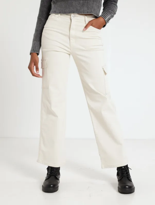 Twill 90'S Cargo Pants - White sold by Edgars 