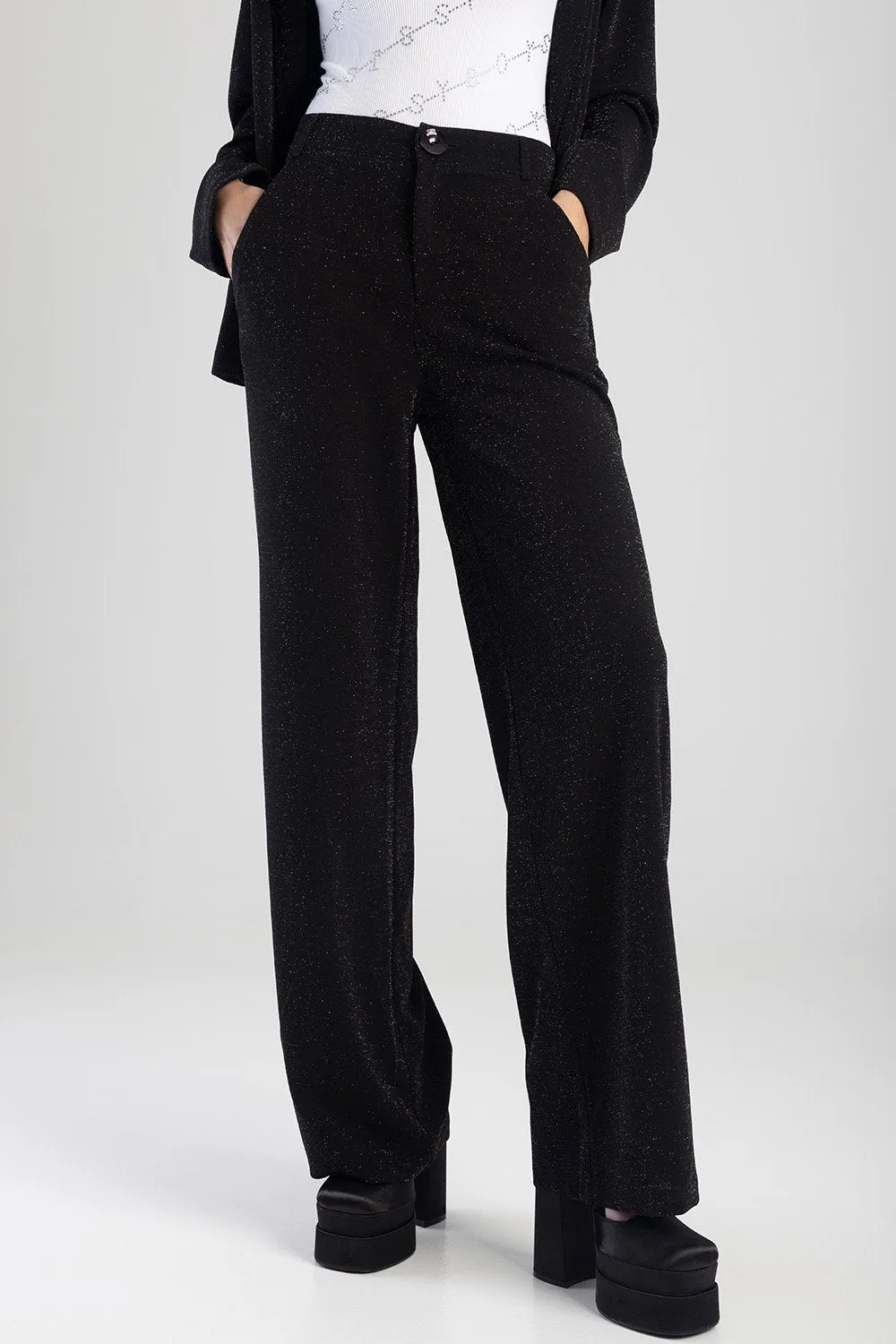 Ladies Sparkle Scuba Pant - Black sold by Edgars