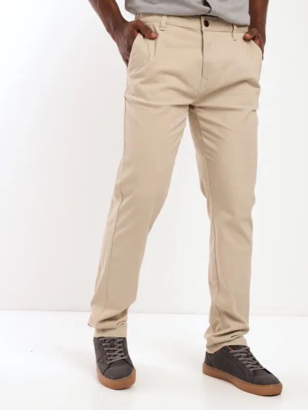 Men's Basic Stretch Fit Chino - Light Stone sold by Edgars 