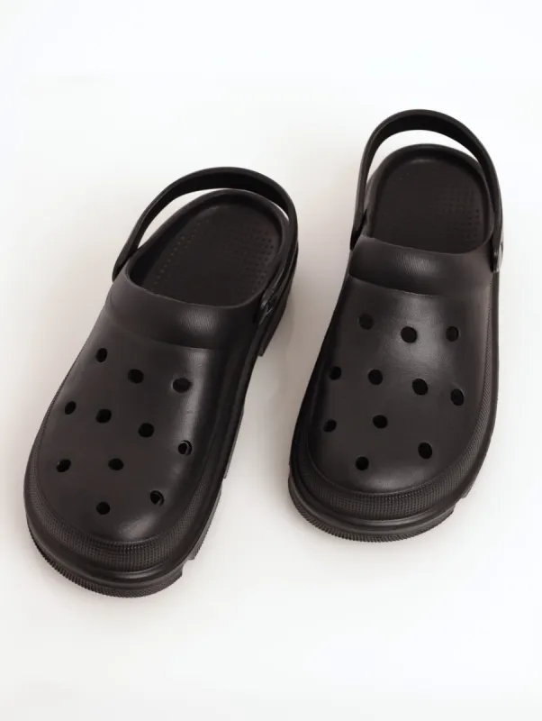 Men's Chunky Moulded Clog Sandal - Black (Vicky Check) sold by Edgars