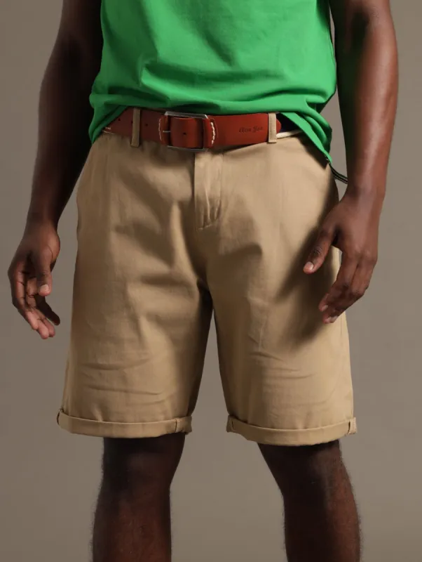 Flat Front Chino Shorts - Sand sold by Edgars