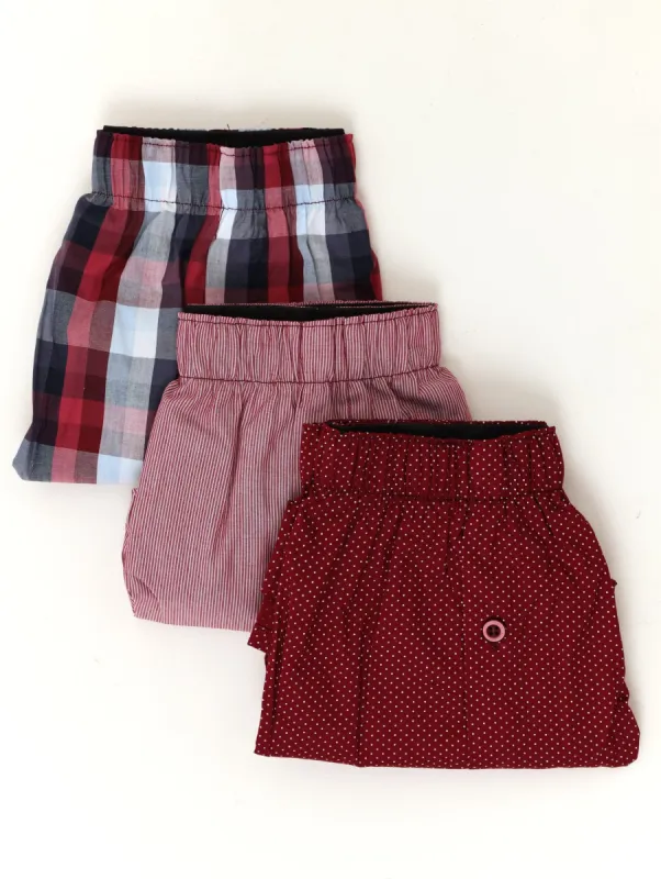 Men's 3 Pack Boxers - Red sold by Edgars 