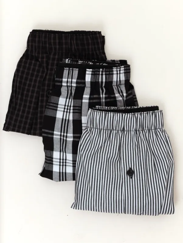 Men's 3 Pack Boxers - Black sold by Edgars 